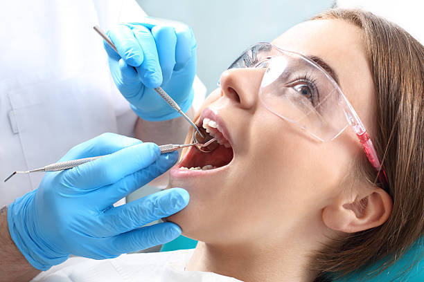 Dental check-up before root canal treatment.